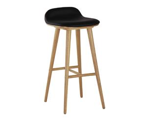 Life Interiors Capa Leather Bar Stool (Oak Black)