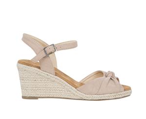 Lucy Vybe Womens Casual Peep Toe Wedge Heel Spendless Shoes - Natural Microsuede