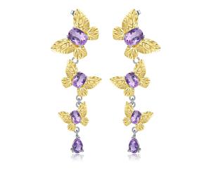 Luxplus - Beautiful Butterfly With Purple Gems Women's Earring