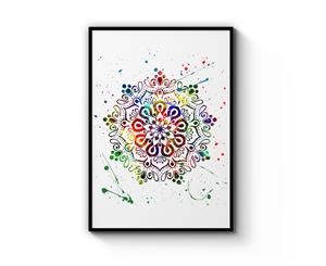 Mandala Symbol Wall Art - Black Frame