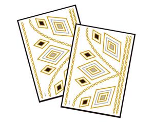 Metallic Temporary Tattoo Gold Silver Glitter Party Body Sticker Waterproof 2 Sheets 026