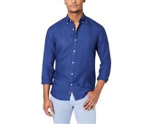 Michael Kors Mens Linen Slim Fit Button-Down Shirt