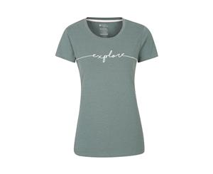 Mountain Warehouse Explore Embroidered Womens Tee Tshirt - Khaki
