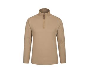 Mountain Warehouse Mens Fleece Micro Inner Lining with Half-Zip for Warm - Beige