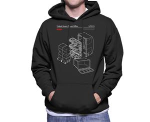 NASA Standard Payload Racks Blueprint Men's Hooded Sweatshirt - Black