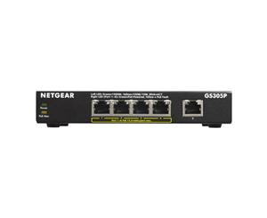 NETGEAR SOHO GS305P 5-Port Gigabit Unmanaged PoE Switch with 4 x PoE (Max 55W)