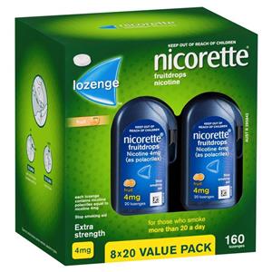 Nicorette Quit Smoking Cooldrops Fresh Fruit Lozenges 4mg 160 Pieces