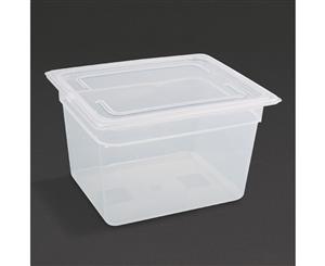 Pack of 4 Vogue Polypropylene Gastronorm Pan 1/2 with Lid 200mm