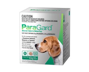 Paragard Medium Dogs Allwormer Treatment & Control Tablets 10kg 100's (86620)