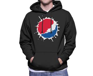 Pepsi Splash Logo Men's Hooded Sweatshirt - Black