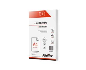 Pfeiffer Linen Covers A4 250gsm White 100-Pack (C)