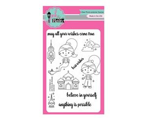 Pink & Main Clear Stamps 4 inch X6 inch Genie Girl