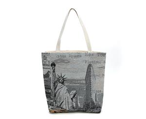 Printed Women's Canvas Tote Bag - Grey