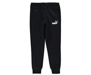 Puma Boys Tapered Fleece Pants Trousers Bottoms Junior - Black/White - Black