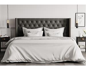 Queen Size Fabric Button Bed Head - Camila Collection (Charcoal 125cm)