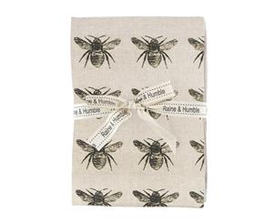 Raine & Humble Abby Bee Recycled Cotton 4-Piece Napkin Set Olive Green