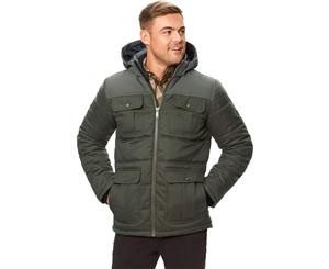 Regatta Mens Arnault Insulated Water Repellent Hooded Coat Jacket - DkKhaki/DkKh