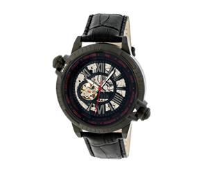 Reign Thanos Automatic Leather-Band Watch - Black/Red