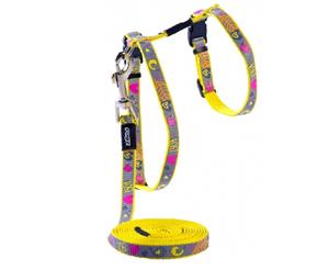 Rogz Reflectocat Harness Lead Dayglow