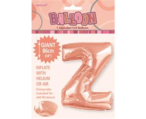 Rose Gold Z Alphabet Foil Balloon 86cm