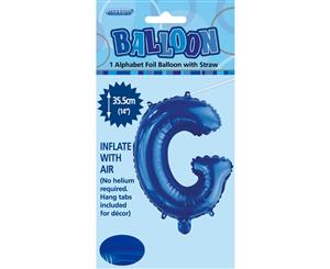 Royal Blue G Alphabet Foil Balloon 35cm