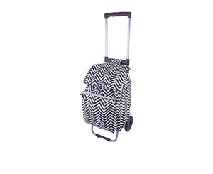 Shop & Go Polo Shopping Trolley w/ Retractable Handle Chevron