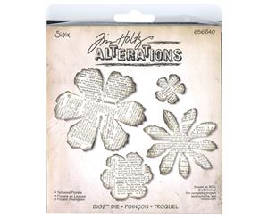 Sizzix Bigz Die By Tim Holtz 5.5&quotX6"-Tattered Florals