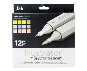 Spectrum Noir Illustrator Twin Tip Markers 12 pack - Sketching