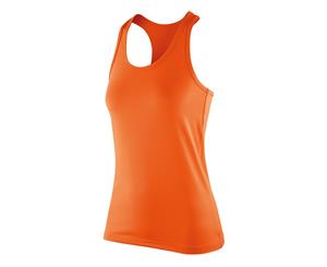 Spiro Womens/Ladies Softex Stretch Fitness Sleeveless Vest Top (Tangerine) - RW5170