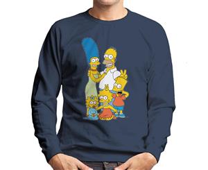 The Simpsons Silly Photo Men's Sweatshirt - Navy Blue