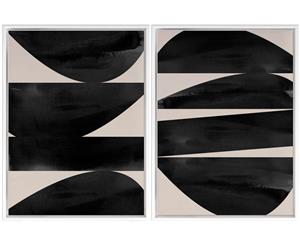 Totem canvas art print - Set of 2 - White Shadow Box Frame