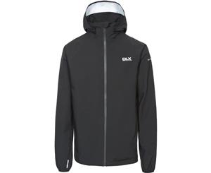 Trespass Mens Hawkings Detachable Hood Zip Waterproof Jacket Coat - BLACK