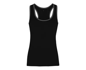 Tri Dri Womens/Ladies Panelled Fitness Sleeveless Vest (Black / Charcoal) - RW4801