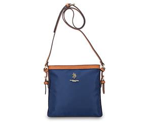 US POLO ASSN. Womens Houston Small Crossbody Cross Body Shoulder Fashion Handbag Bag Nylon - Navy