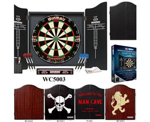 WINMAU Professional Dartboard Set - Diamond Plus Dart Board + Cabinet Includes 2 x sets of Darts!