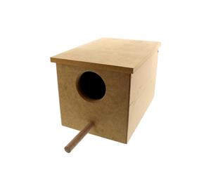 Wooden Small Parrot Nest Box 9W x 29D x 19.5H cm Avi One House High Quality