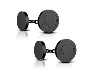 aaina & co Black Zen Circle Chain Cufflinks