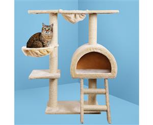 i.Pet Cat Tree Trees Scratching Post Scratcher Tower Condo House Furniture Wood Beige 100cm