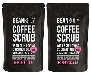 2 x Bean Body Coffee Scrub Coco Berry 220g