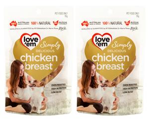 2 x Love'em Simply Delicious Chicken Breast Dog Treats 55g