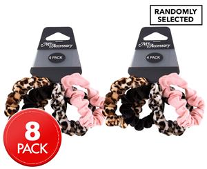 2 x My Accessory Mini Velvet & Plain Scrunchie 4-Pack - Randomly Selected