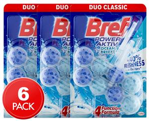 3 x 2pk Bref Power Aktiv Toilet Block Ocean Breeze 50g