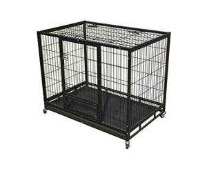 30" Heavy Duty Pet Puppy Dog Kennel Cage Crate Castor Wheels Durable Playpen