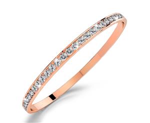 360 Classic Bangle Embellished with Swarovski crystals-Rose Gold/Clear