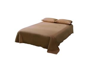 4 Piece Bed Sheet SetFlatFittedPillowcases COFFEE