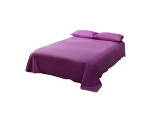 4 Piece Bed Sheet SetFlatFittedPillowcases PURPLE