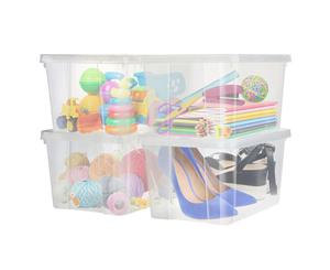 4pc Boxsweden 38cm 15L Home/Shoe Storage Box/Organiser Stackable Plastic Clear