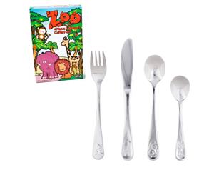 4pc Kids Cutlery Set Stainless Steel Spoon Fork Knife Children Dinning Cutlery