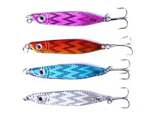 4x 28g Fishing Lures Metal Slice Micro Jig Bait Spoon Tackle Salmon Kings Tailor