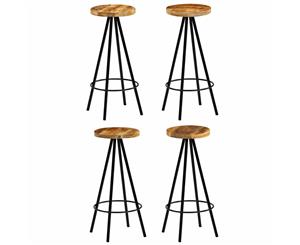 4x Solid Mango Wood Bar Chairs Counter Height Stools Kitchen Seating